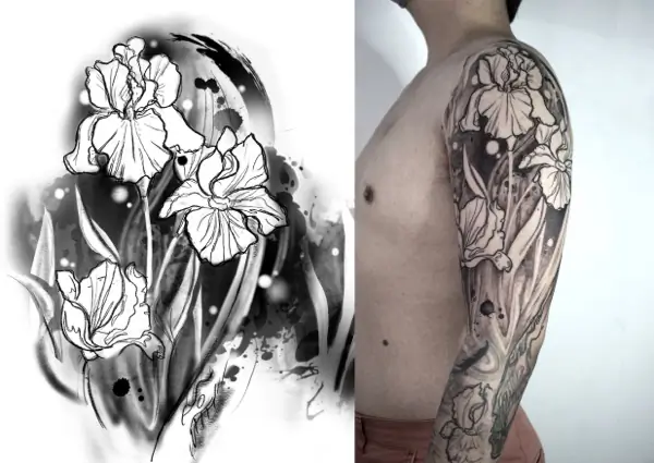 Tattoo comparison with design