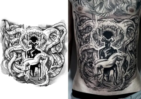 Tattoo comparison with design