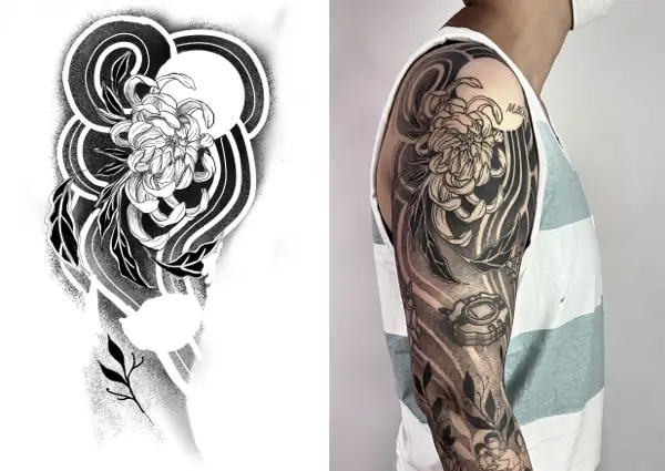 Tattoo comparison with design